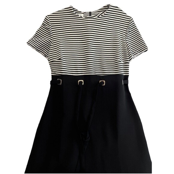 David Warren Dresses & Skirts - David Warren Women's Vintage Dress Black and White Striped Size 12 Short Sleeve